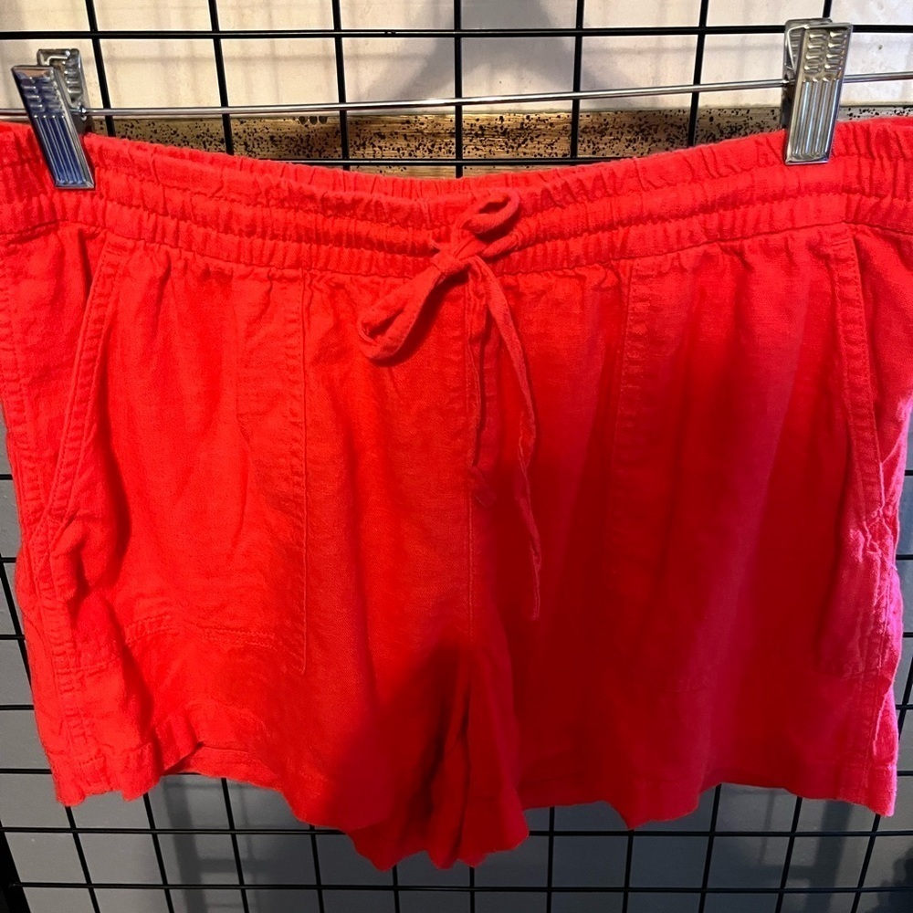 J. Crew Red Cargo Shorts Lightweight and Vibrant